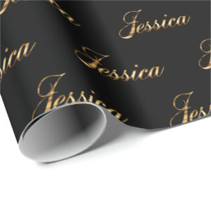 Jessica gold Design Lettering Geschenkpapier