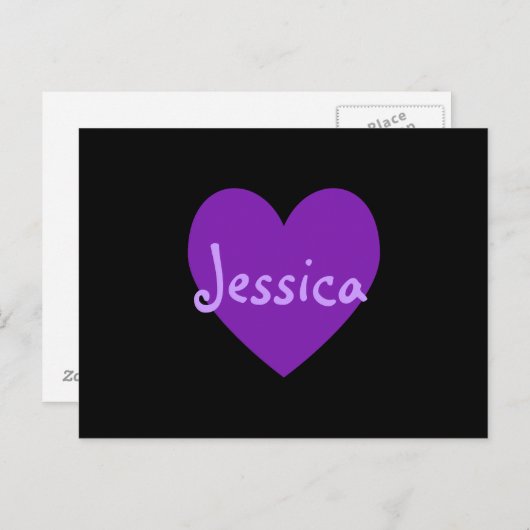 Jessica im Lila Postkarte (Vorne/Hinten)