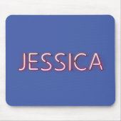 Jessica Name in leuchtenden Neonleuchten Mousepad (Vorne)
