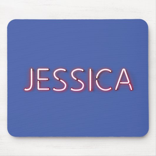 Jessica Name in leuchtenden Neonleuchten Mousepad (Vorne)