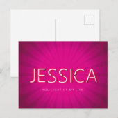 Jessica Name in leuchtenden Neonleuchten Postkarte (Vorne/Hinten)