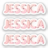 Jessica Name in leuchtenden Neonleuchten x3 Aufkleber (Vorderseite)