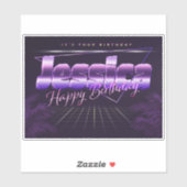 Jessica Name Vorname lila retro Sticker Geburtstag (Blatt)