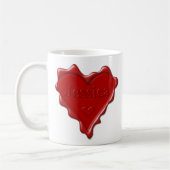 Jessica. Rotes Herzwachs-Siegel mit Namensjessica Kaffeetasse (Links)