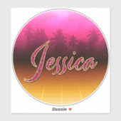Jessica Vorname Name golden pink Aufkleber Sticker (Blatt)