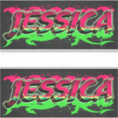 Jessica Vorname Name Graffiti Aufkleber Sticker (Vorderseite)