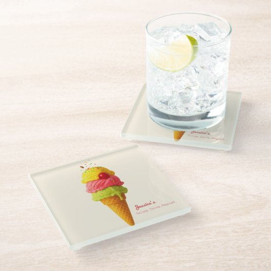 Jessica's Birthday Bash - Ice Cream Untersetzer (Schrägansicht)