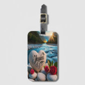 Jessica's Heart Stone River Gepäckanhänger (Vorderseite Vertikal)