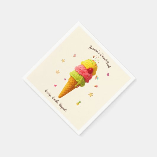 Jessica's Sweet Bash - Ice Cream Party Design Serviette (Ecke)