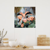 Jessie Arms Botke - Flamingos und Lotus Poster (Küche)
