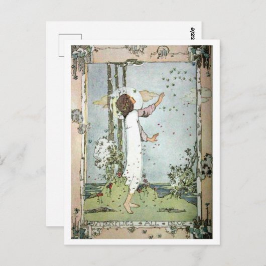 Jessie M. King - Butterfets All Blue Postkarte (Vorne/Hinten)