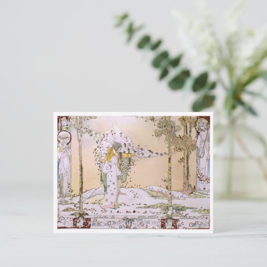 Jessie M. King - Lieben Golden Dream Postkarte (Stehend Vorderseite)