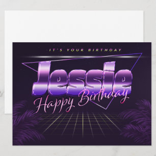 Jessie Name Vorname lila retro Karte Geburtstag