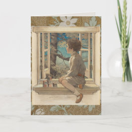Jessie Wilcox Smith "Dream Blocks" Boy Window Karte
