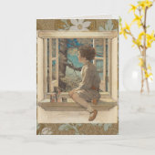 Jessie Wilcox Smith "Dream Blocks" Boy Window Karte (Gelbe Blume)