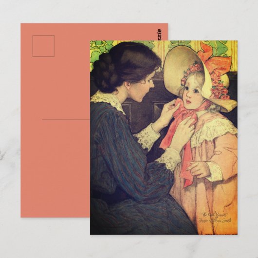 Jessie Wilcox Smith "The Pink Bonnet" Postkarte (Vorne/Hinten)