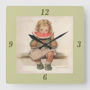 Jessie Wilcox Smith-Wand-Uhr Quadratische Wanduhr