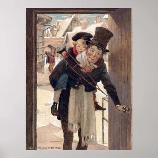 Jessie Willcox Smith - Tiny Tim am Weihnachtsfeier Poster (Vorne)
