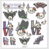 Jessie's Friends Moths and Skulls Sticker Set (Blatt)