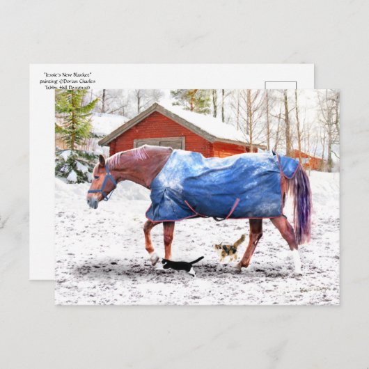 "Jessie's New Blanket" Postkarte (Vorne/Hinten)