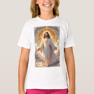 Jessus Ascends Christliches Mädchen T-Shirt