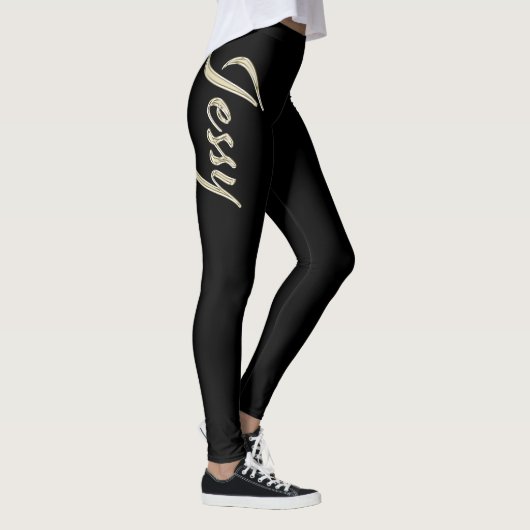 Jessy white gold Handwriting Hose Leggings (Rechts)