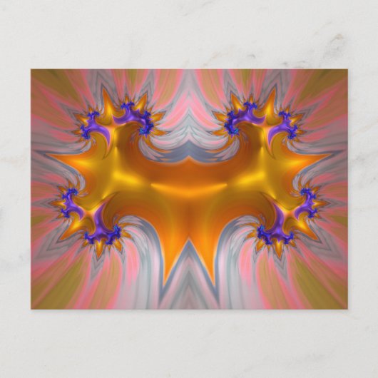 JESTER~ 3D Fraktal Design Muster ~ mehrfarbig Postkarte (Vorderseite)