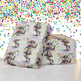 Jester Add Text Carnival oder Mardi Gras Geschenkpapier