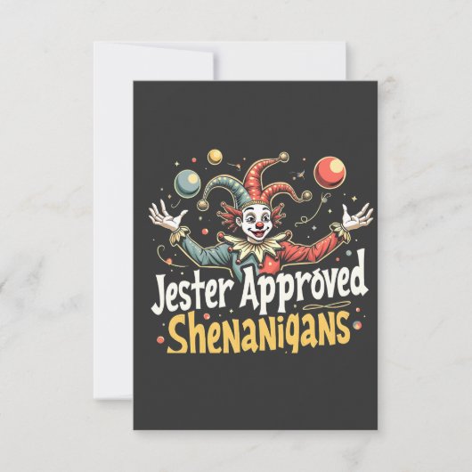 Jester Approved Shenanigans Circus Clown Dankeskarte (Vorderseite)