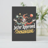 Jester Approved Shenanigans Circus Clown Dankeskarte (Stehend Vorderseite)