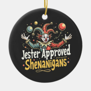 Jester Approved Shenanigans Circus Clown Keramik Ornament