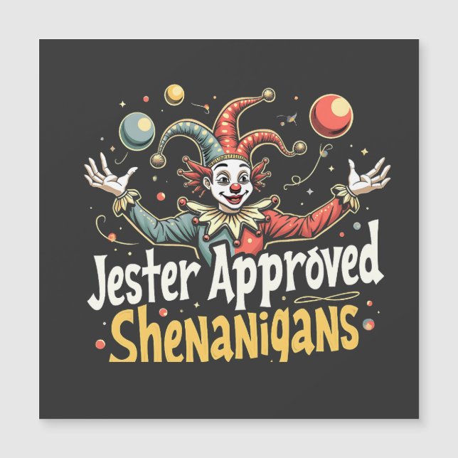 Jester Approved Shenanigans Circus Clown Magnetkarte (Vorderseite)