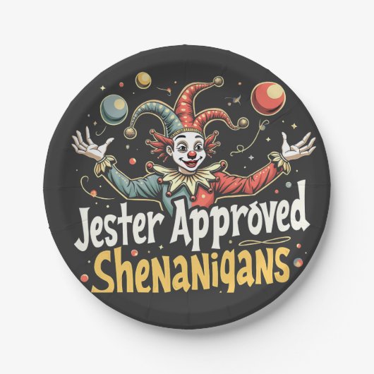 Jester Approved Shenanigans Circus Clown Pappteller (Vorderseite)