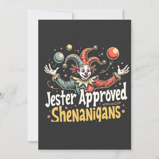 Jester Approved Shenanigans Circus Clown Save The Date (Vorderseite)