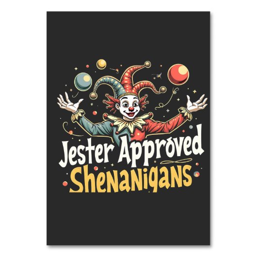 Jester Approved Shenanigans Circus Clown Tischnummer (Vorderseite)