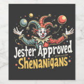 Jester Approved Shenanigans Circus Clown Weinetikett (Einzelnes Label)