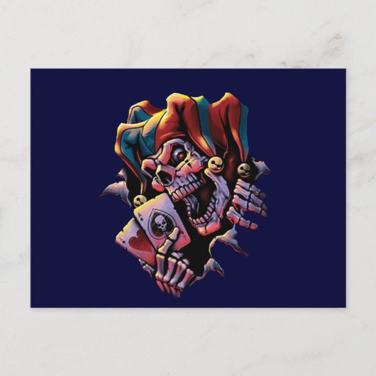 Jester Card Player Postkarte (Vorderseite)