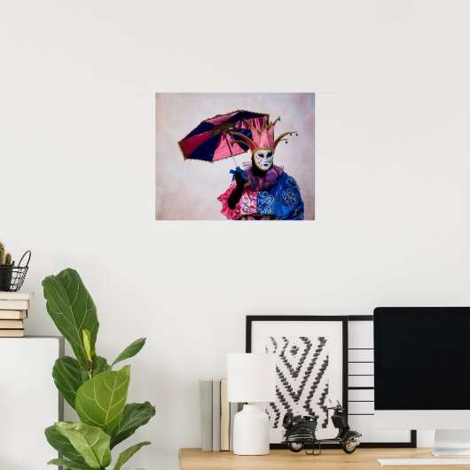 Jester Carnival Costume, Venedig Poster (Heimbüro)