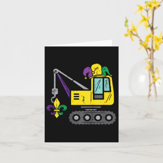 Jester Crane Mardi Gras Niedlich Boys Kids Kleinki Karte (Gelbe Blume)