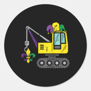 Jester Crane Mardi Gras Niedlich Boys Kids Kleinki Runder Aufkleber
