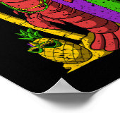 Jester Crawfish Surfer Mardi Gras Surfing Fasching Poster (Ecke)