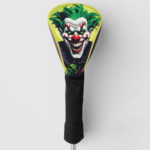 Jester Creepy Male Clown AIArt Golf Head Cover Headcover