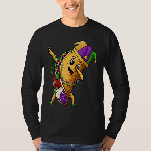 Jester Dabbing Taco Mardi Gras Mexican Food Carniv T-Shirt (Vorderseite)
