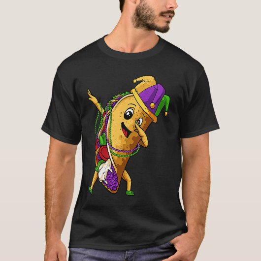 Jester Dabbing Taco Mardi Gras Mexican Food Carniv T-Shirt (Vorderseite)