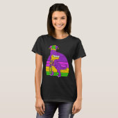 Jester Dinosaur Masquerade Mask Sleeping Mardi Gra T-Shirt (Vorne ganz)