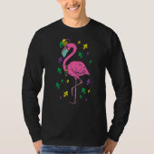 Jester Flamingo Face Mask Mardi Gras Quarantine An T-Shirt (Vorderseite)