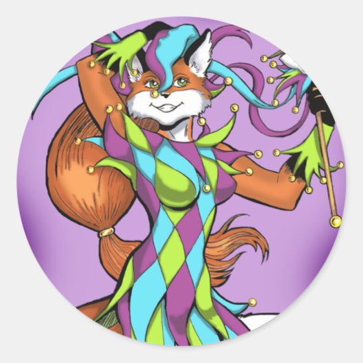Jester Fox Sticker (Vorderseite)