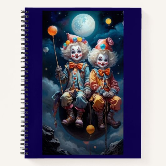 Jester Fun Spiral Notebook - Farbenfrohe Clowns Notizblock (Vorderseite)