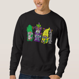 Jester Gnomes Nurse Mardi Gras Women RN ICU NICU E Sweatshirt