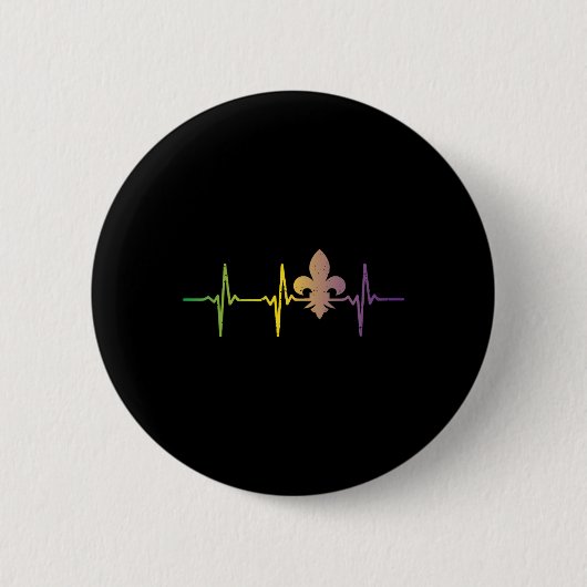 Jester Hat Heartbeat Nurse Funny Mardi Gras Carniv Button (Vorderseite)